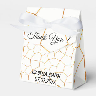 Elegant Modern Gold White Stained Glass Collection Favour Box