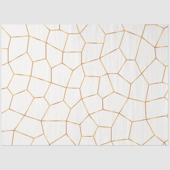 Elegant Modern Gold White Stained Glass Collection Tissue Paper (Front)