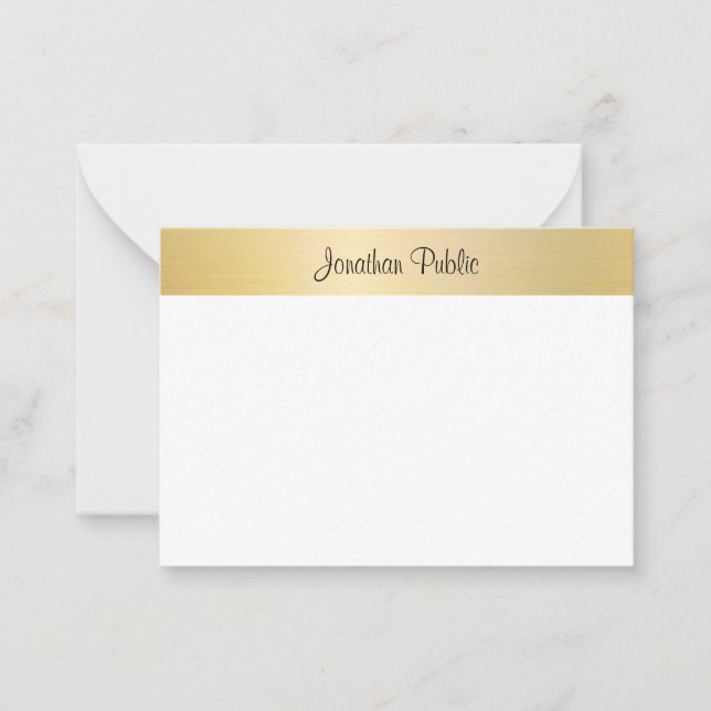 Elegant Modern Gold White Template Handwritten (Front)