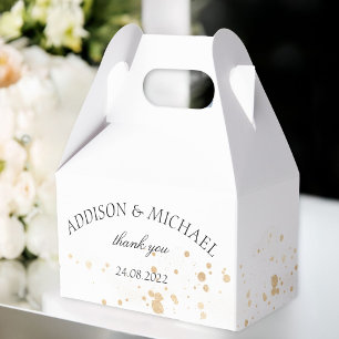 Elegant modern golden dots wedding favour box