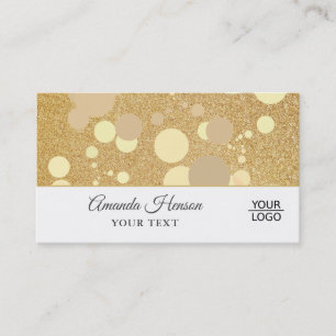 Elegant Modern Golden Glitter Logo Business Card