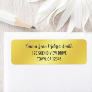 Elegant Modern Golden Gradient Return Address 