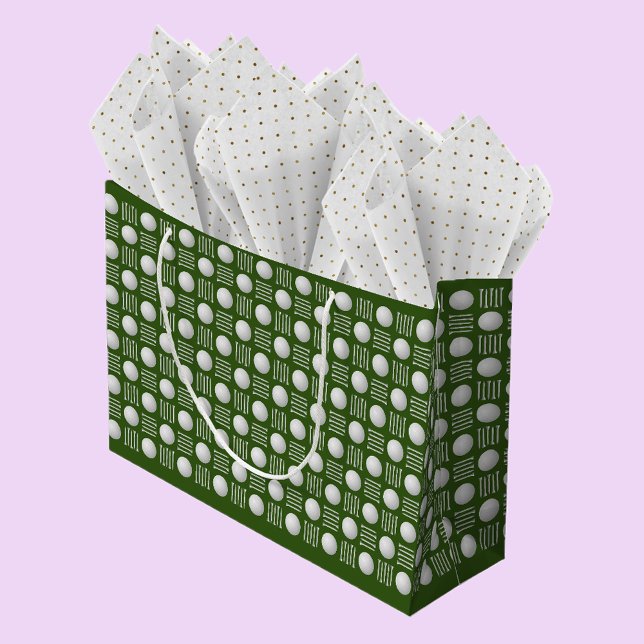 Elegant Modern Golf Ball & Tee Green Large Gift Bag (Creator Uploaded)