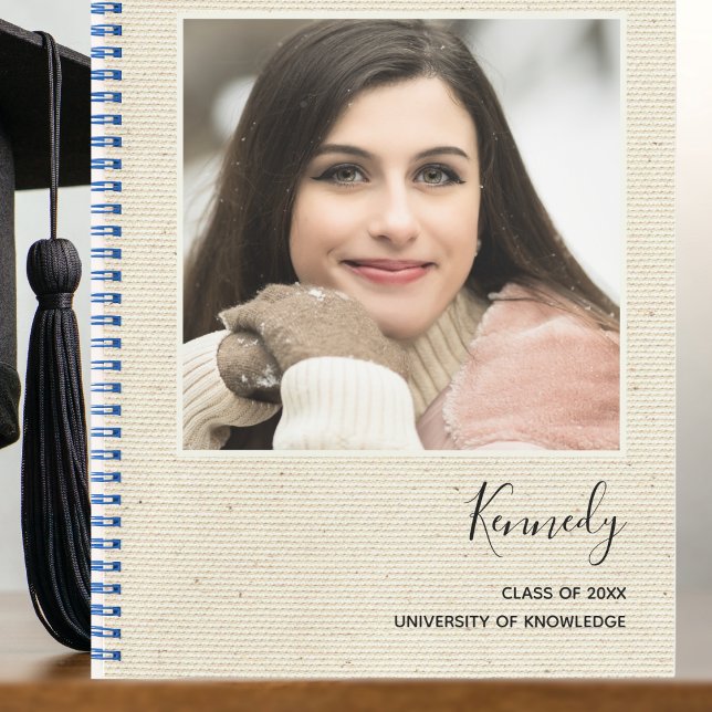 Elegant Modern Grad Party Guest Photo Graduation Notebook (Graduation Party Memory Book for guests to sign)