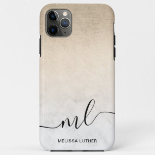 Elegant modern gradient copper gold white marble Case-Mate iPhone case