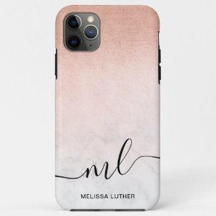 Elegant modern gradient copper gold white marble Case-Mate iPhone case