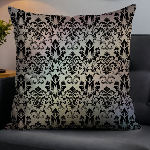 Elegant Modern Gradient Damask Pearl Fade Cushion