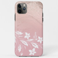 Elegant modern gradient rose gold glitter floral