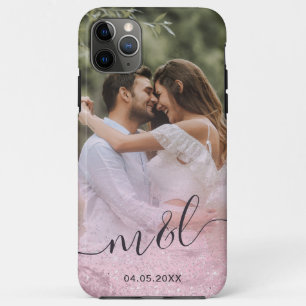 Elegant modern gradient rose gold glitter photo Case-Mate iPhone case