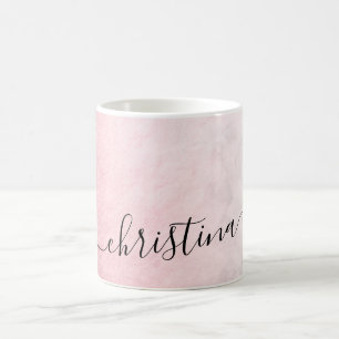 Elegant modern gradient rose gold white marble coffee mug