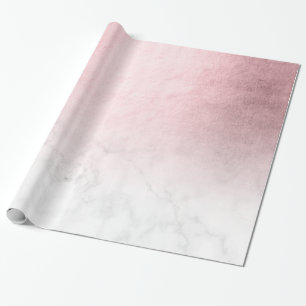 Elegant modern gradient rose gold white marble wrapping paper