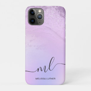 Elegant modern gradient violet glitter marble Case-Mate iPhone case