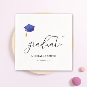 Elegant Modern Graduate Cap Graduation Party Napkin