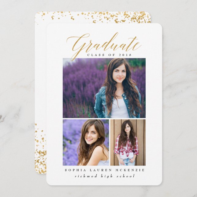 ELEGANT MODERN GRADUATE INVITATION (Front/Back)