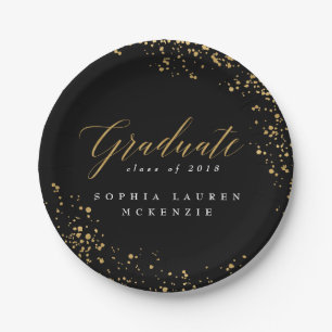 ELEGANT MODERN GRADUATE PAPER PLATES