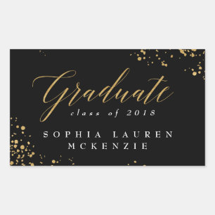 ELEGANT MODERN GRADUATE RECTANGULAR STICKER