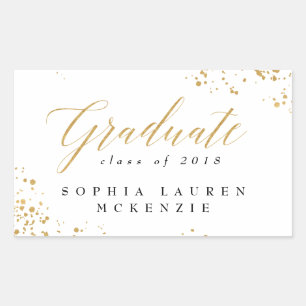 ELEGANT MODERN GRADUATE RECTANGULAR STICKER