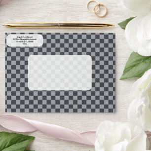 Elegant, Modern Gray & Grey Checkered   Envelope