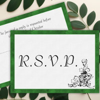 Elegant Modern Green Frame Wedding RSVP