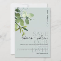 ELEGANT MODERN GREEN GREY EUCALYPTUS WATERCOLOR