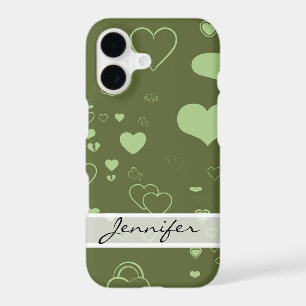 Elegant Modern Green Heart Pattern