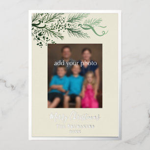 Elegant Modern Greenery John 3:16 Photo Christmas