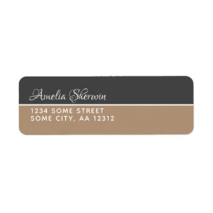 Elegant Modern Grey and Beige Return Address