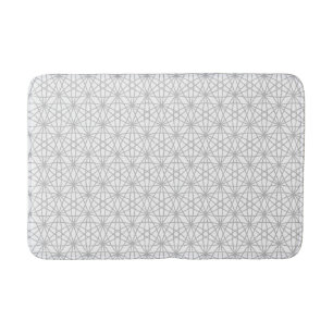 Elegant Modern Grey and White Geometric Shapes Bath Mat
