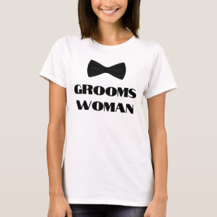 elegant modern groomswoman black bow tie T-Shirt