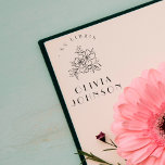 Elegant Modern Hand-drawn Floral Ex Libris Custom Rubber Stamp<br><div class="desc">Elegant Modern Hand-drawn Floral Ex Libris Custom Wooden Stamp. This book stamp features hand-drawn flowers with "Ex libris" curved over the top and your name in minimalist sans-serif typography on the bottom.</div>