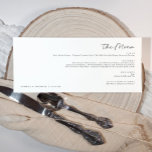 Elegant Modern Handwriting Horizontal Wedding Menu<br><div class="desc">Horizontal Wedding Menus: These stylish horizontal wedding menus showcase a modern handwriting script in a sleek black and white design. Personalised with the couple's names and wedding date, they offer a unique and elegant addition to your reception, blending simplicity with a touch of contemporary charm. Perfect for a modern wedding....</div>