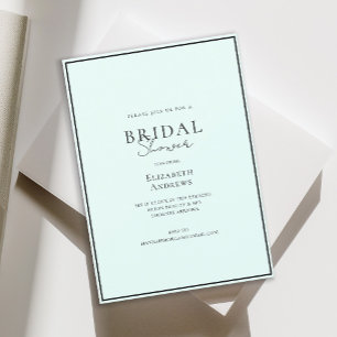 Elegant, Modern, Handwriting, Mint Bridal Shower  Invitation