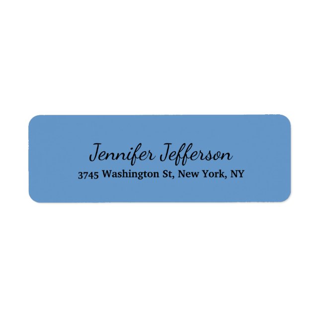 Elegant Modern Handwriting Plain Grey Blue (Front)