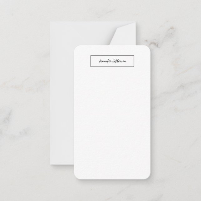 Elegant Modern Handwriting Plain Professional Card (Front)