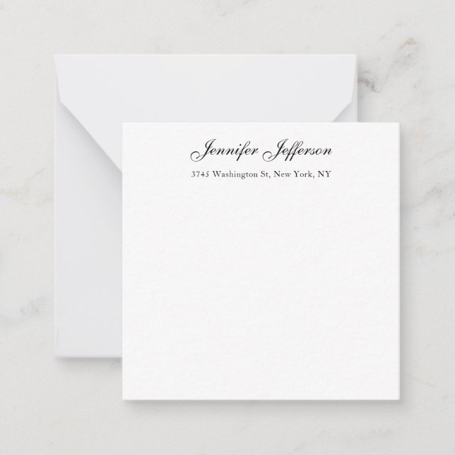 Elegant Modern Handwriting Plain Professional Card (Front)