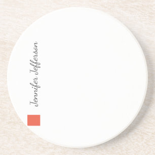 Elegant Modern Handwriting Plain Professional Coaster
