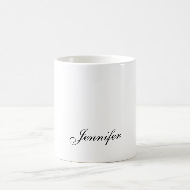 Elegant Modern Handwriting Plain Professional Coffee Mug (Center)