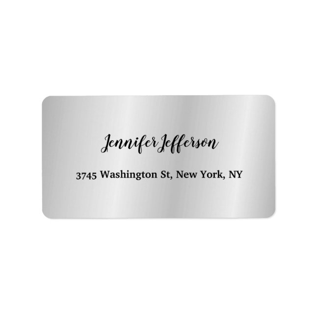 Elegant Modern Handwriting Plain Professional Grey Label (Front)