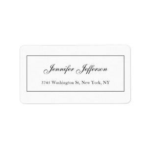 Elegant Modern Handwriting Plain Professional Label