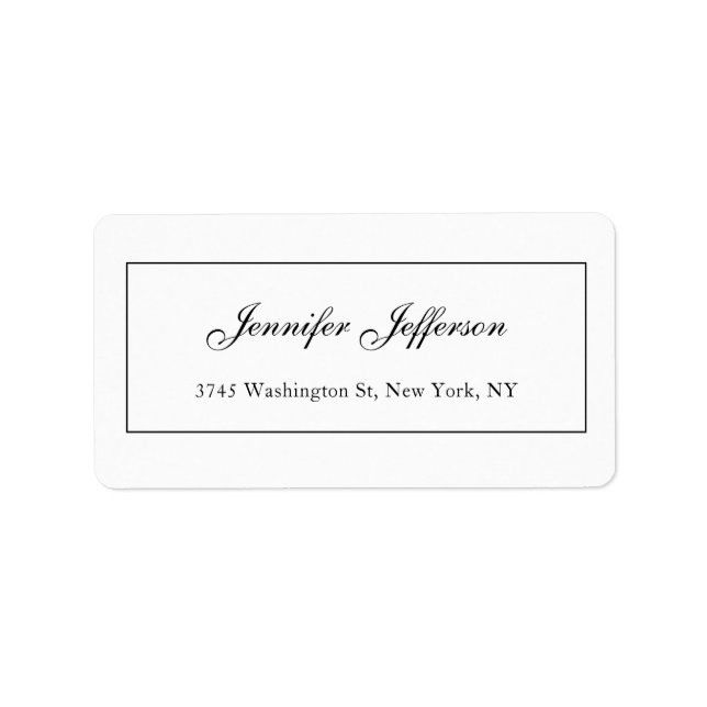 Elegant Modern Handwriting Plain Professional Label (Front)