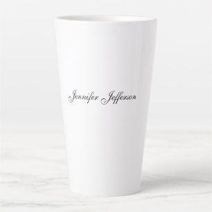 Elegant Modern Handwriting Plain Professional Latte Mug