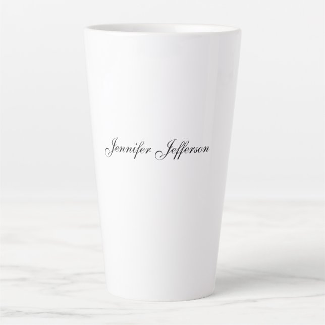 Elegant Modern Handwriting Plain Professional Latte Mug (Front)