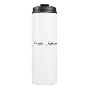 Elegant Modern Handwriting Plain Professional Thermal Tumbler