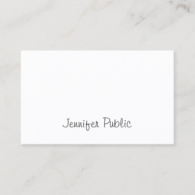 Elegant Modern Handwritten Script Cool Simple Business Card (Front)