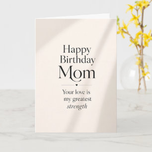 Elegant Modern Happy Birthday Mum Minimal Quote Card