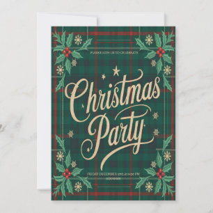 Elegant Modern Happy Christmas Party Invitation