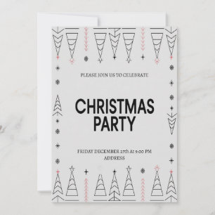 Elegant Modern Happy Christmas Party Invitation