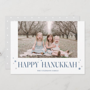 Elegant Modern Happy Hanukkah Photo Holiday Card