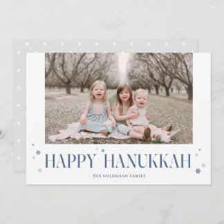 Elegant Modern Happy Hanukkah Photo Holiday Card
