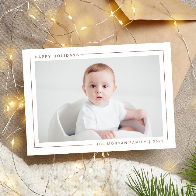 Elegant Modern Happy Holidays Photo Card (Creator Uploaded)